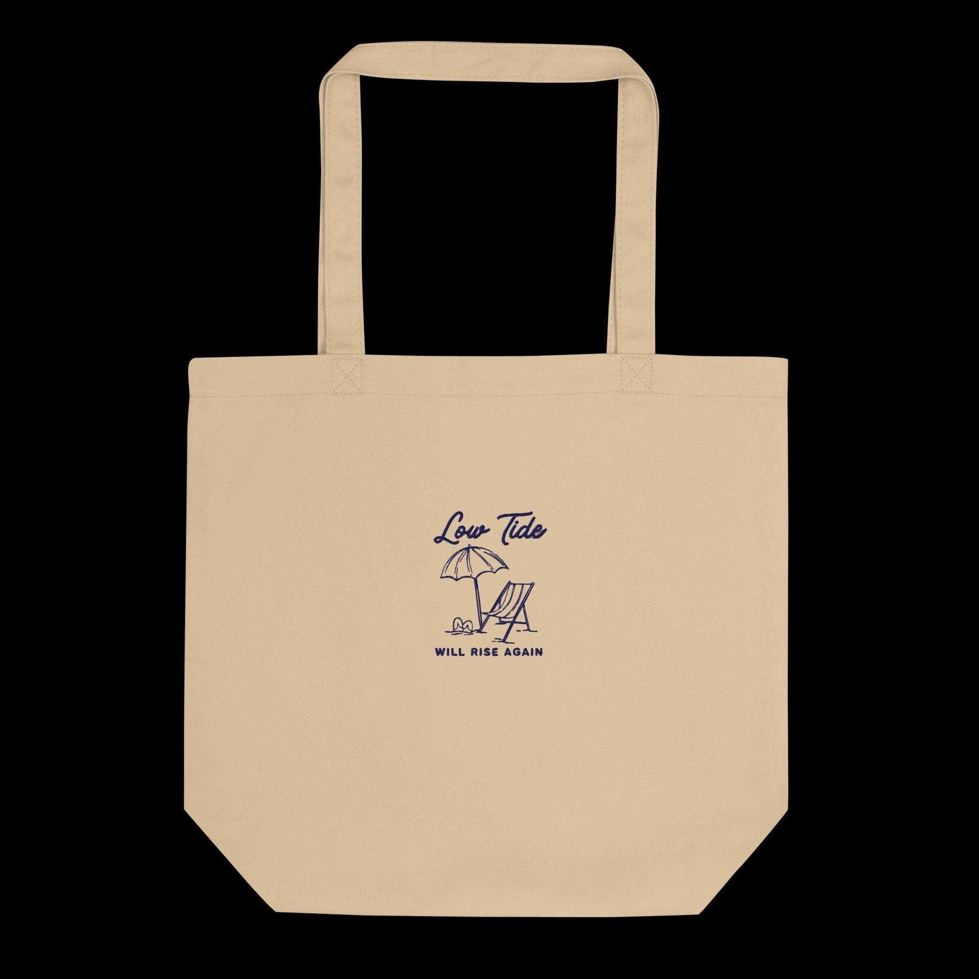 Low Tide Will Rise Again-Inspirational Embroidered Canvas Tote