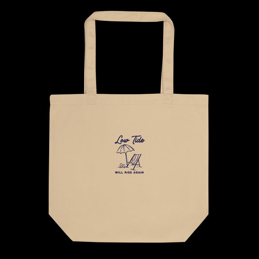 Low Tide Will Rise Again-Inspirational Embroidered Canvas Tote
